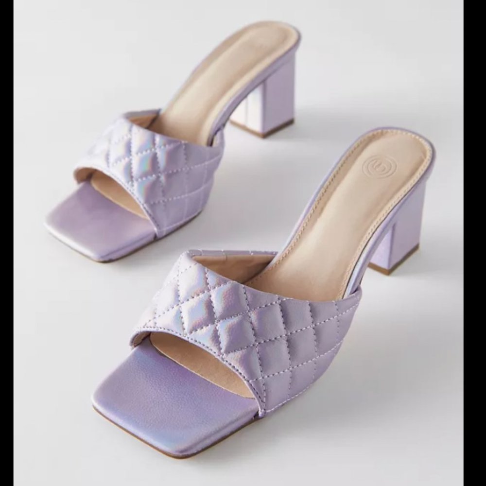 ⭐️ Callie Quilted Heeled Boho Peasant Hipster Hippie Art Farmhouse Mule Heels